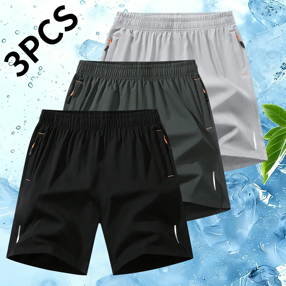 Vv Selection — Men's Quick Dry Athletic Shorts Reflective Stripes Lightweight Breathable Running Gym Workout Shorts for Men, Sports Shorts with Pockets for Fitness Training, Outdoor Activities