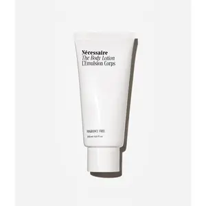 Nécessaire The Body Lotion Fragrance-Free. Firming Body Lotion for Women & Men. 48 Hour Moisture. 5 Peptides, 2.5% Niacinamide, Vitamin C/E + Omega 6/9. Non-Comedogenic. 6.8 fl oz.