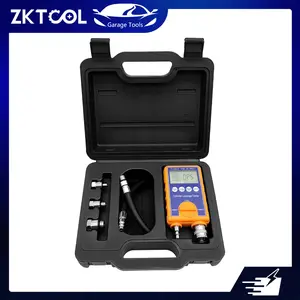 ZKTOOL 0-300PSI Digital Cylinder Leakage Tester Kit - Professional Engine Diagnostic Tool with Large Screen, High Precision Readings, Data Storage. Includes Hose, Adapters, and Carrying Case.