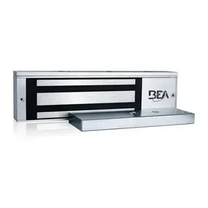 BEA Maglock Series Single Door Electromagnetic Lock, 1200 lbs Holding Force, Door Status Sensor, Relock Time Delay, Bond Sensor, 12/24 VDC Voltage, Aluminum Finish