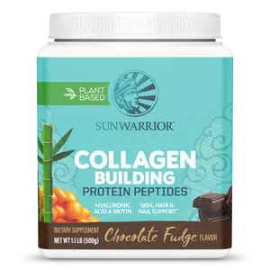 Sunwarrior Collagen Building Protein Peptides-Vegan Collagen Builder-Hyaluronic Acid and Biotin-500g with 1 scoop-Skin, Hair and Nail Support