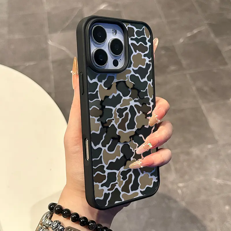 Premium Magnetic Smartphone Case for iPhone 11/12/13/14/15/16, Pro, Pro Max - Camouflage Pattern, MagSafe Ready, Anti-Fall, Ultra-Thin - Cellphone Handheld Devices Accessories for Everyday Use, Casing