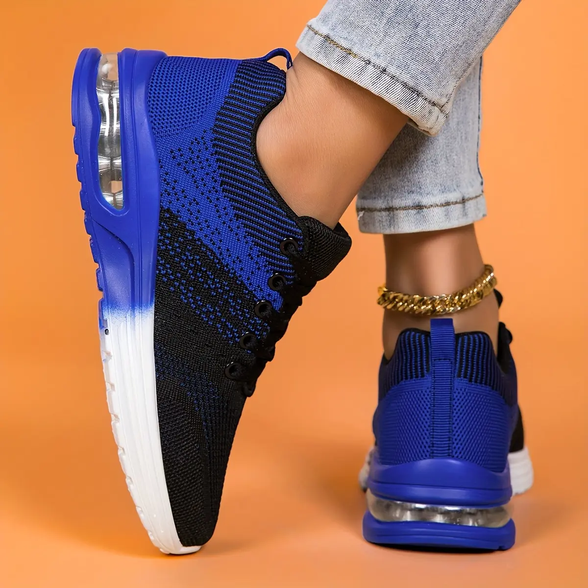 Women's Air Cushion Sneakers, Lightweight Breathable Synthetic Mesh Running Shoes with Soft PU Sole for All-Season Casual Wear, Female, All Seasons, Synthetics, Travel