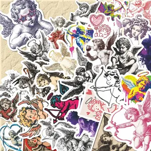 50Pcs Vintage Cupid Stickers Pack, Waterproof Retro Angel Love & Romantic Vinyl Decals for Laptop, Water Bottle, Journal & Scrapbook, Romantic Gift, Stickers For Scrapbooking
