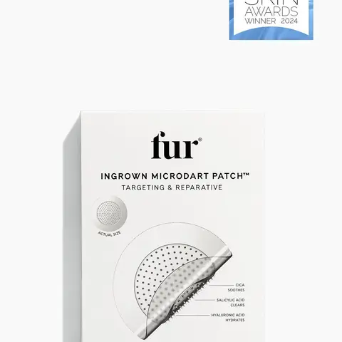 Fur Ingrown Microdart Patch - Targeting & Reparative Formula with Cica, Salicylic Acid, & Hyaluronic Acid - Vegan, Cruelty-Free, 12 Patches