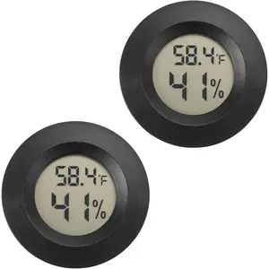 Mini Hygrometer  Digital Humidity Meter Indoor/Outdoor Humidity  Reptile  for Humidors Greenhouse Garden Cellar Fahrenheit(?)/ Celsius(?) 2 Pack