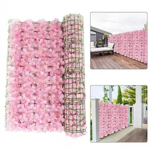 Realistic Flower Wall Decor, Easy Install Party Decoration, Garden Terrace Balcony Outdoor Patio Fence Cover, Multi-Functional Floral Ornament, Garden Border Fence