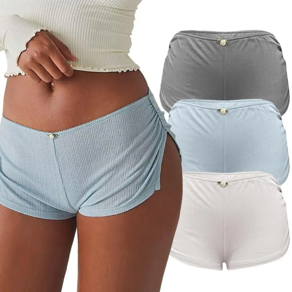 2026 NEW Women's 3-Pack Mixed Style Shorts Super Short Side-Slit Stretch Pajama Shorts Slim Pleated Leggings Cute Skinny Jeans TikTokShop
