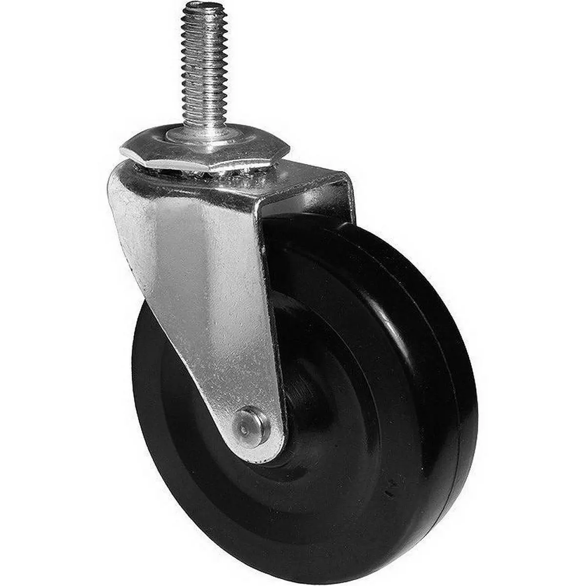 Richelieu General Duty Swivel Casters, 4-Inch Soft Tread Rubber Wheel with Threaded Stem, 132 lbs Load Capacity, Double Ball Bearing for a Quiet Ride, 4 Inches, Quiet Movement, Cushioned Rides