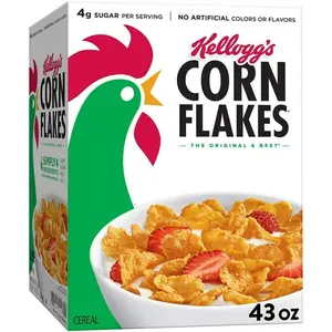Kellogg’s Corn Flakes Breakfast Cereal, 43 oz Family Size – Crispy Toasted Corn Flakes, Fortified with Vitamins & Iron