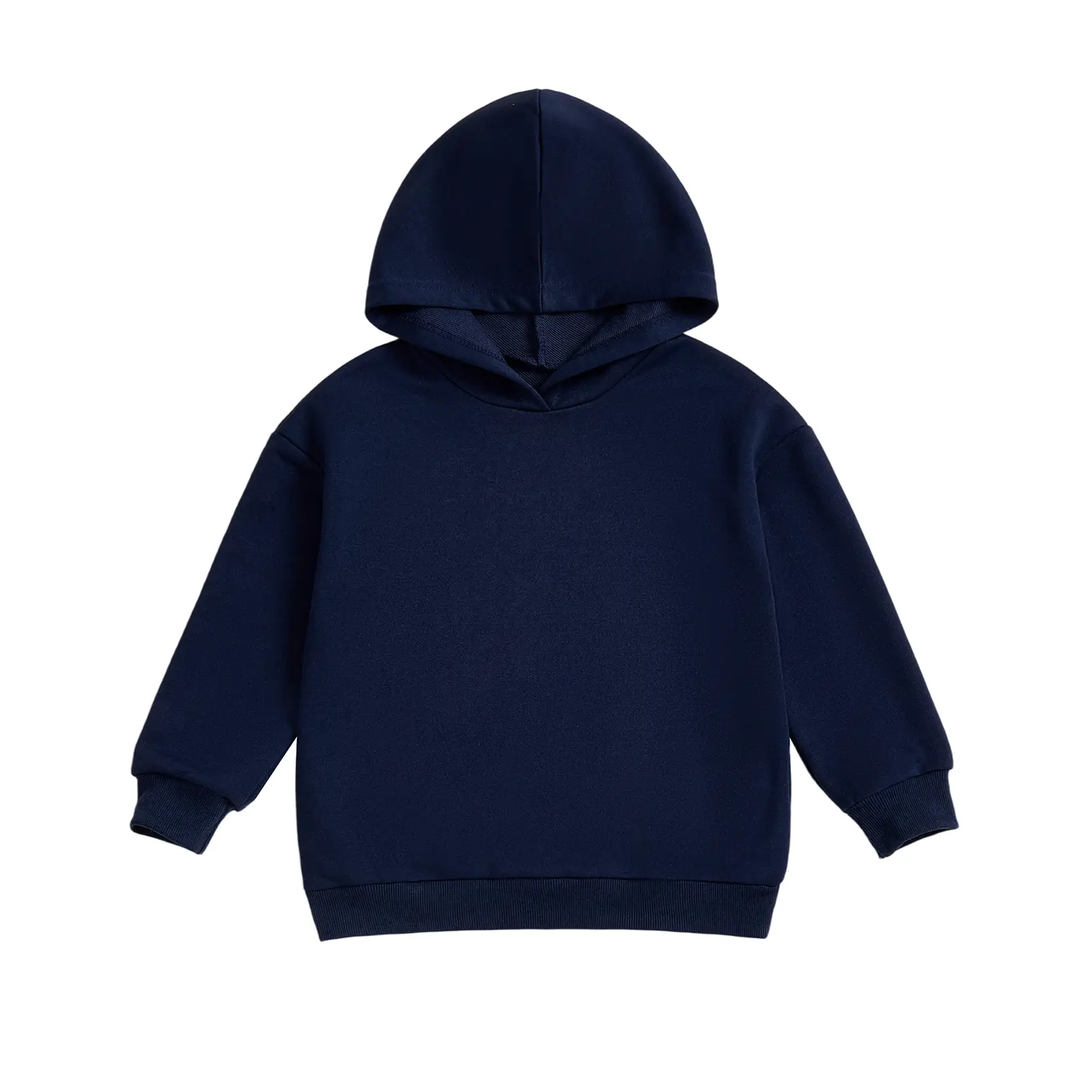 Kids' Solid Color Hoodie, Casual Loose Fit Pullover Sweatshirt for Toddler Boys and Girls, Cozy Long Sleeve Fall Top, Casual Cozy Sweatshirt, Hooded Neck, Clothes, Polyester Clothes, Loose Fit Sweaters, Little Toddler Girls And Boys, Pull On