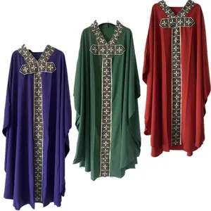 Retro Printed Clothes Prayer Robe Gown Church Dress Priest Monks Missionary New Loose Size Party Cosplay Costumes
