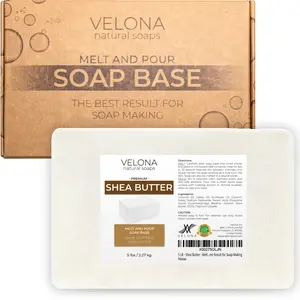 5 LB - Shea Butter - Melt and Pour Soap Base by Velona | SLS/SLES free | Natural Bars for The Best Result for Soap-Making
