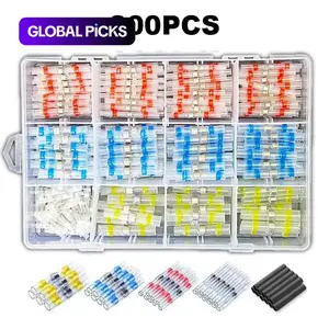 Wire Connector Kit with Box, Heat Shrink Solder Connectors and Terminals, Heat Shrink Tubes, Electric Wire Repair Kit