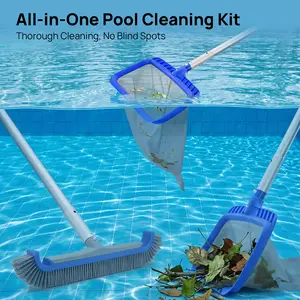 Syvio 3pcs/Set Pool Skimmer Net Pool Accessories With Adjustable 32-78In Telescopic Pole 1- Fine Mesh Net - Leaf Skimmer For Cleaning Surface Of Swimming Pools, Hot Tubs, Spas And Fountains Cleaning Tool,campingessentials,outdoorfurnitureset,campi
