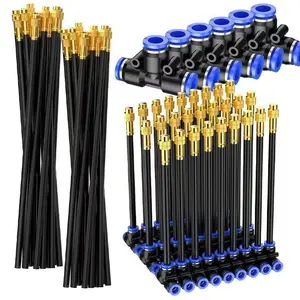5/10 sets adjustable nozzles, Rotating Nozzle, 360-degree rotatable and directional, brass and plastic material, leak-proof design, quick connect, suitable for cools, gardening, and industrial irrigation. Fits 8/12mm PE/PU/PVC nylon hoses.