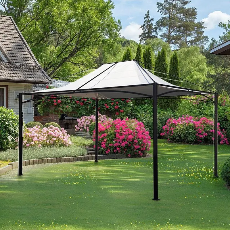 10x13FT Powder - Coated Steel Frame Pointed - Top Pergola for Climbing Plants