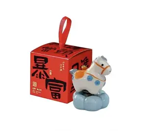 A charming, rotating ceramic horse ornament symbolizing "instant success"—a decorative piece that beautifully blends aesthetic appeal with Feng Shui principles. Perfect for display in the home or on an office desk, it makes for an ideal gift choice.