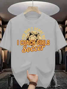 Football Coach Gift Choice! Women's Soccer Theme Personalized T-Shirt, Slim-Fitting Short Sleeve Casual Top for Training and Daily Wear