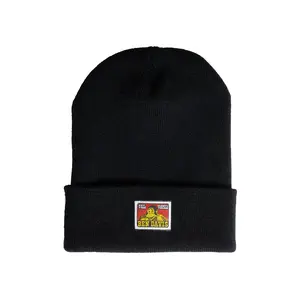 Ben Davis Unisex Casual Black Beanie - Fashion Clothing Accessory Hat
