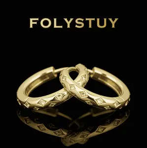 【Earrings with a 16mm wide outer rim】【FOLYSTUY (C0073)】Fashion Accessories