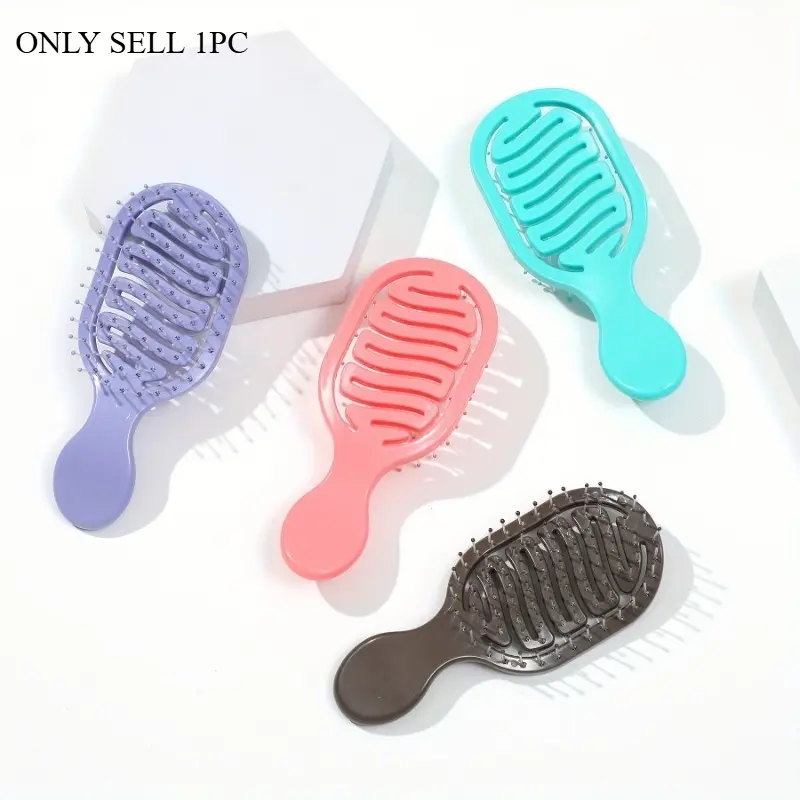 Mini Travel Brush, Essential Brush, Compact Pocket Design with Durable ABS Plastic Handle and Gentle Nylon Bristles for Dry and Wet Hair