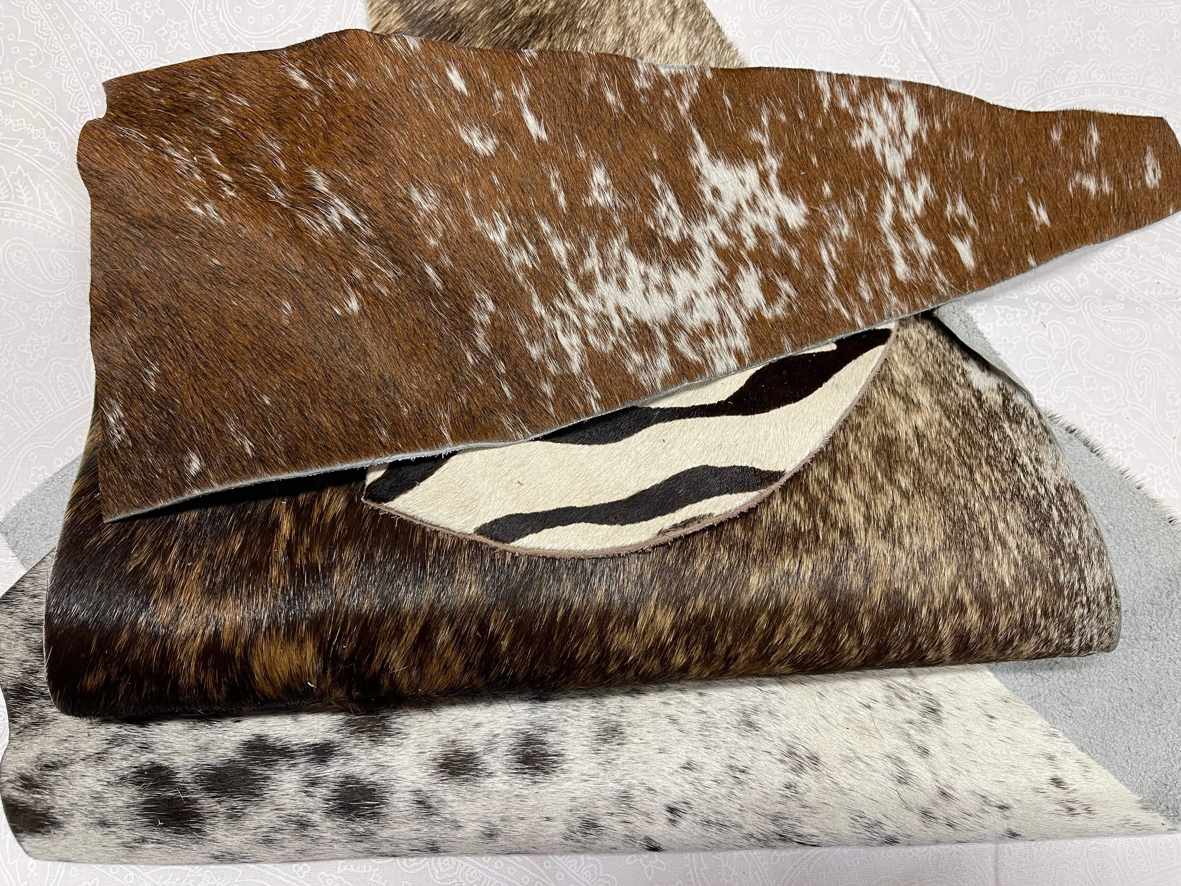 Hair on Hide Leather pieces - 1 pound bag