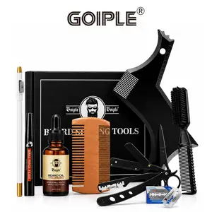 Goiple Beard Shaper Kit for Men, Stencil, Filling & Lining Pens, Beginner-Friendly Grooming Set, Perfect Gift