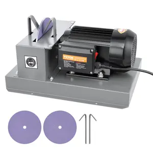 Summervibes VEVOR Lawn Mower Blade Sharpener, 2/3HP 500W Lawnmower Blade Grinder with 7-inch Ceramic Grinding Wheel, Powerful Bench Mower Sharpening Machine for High/Low Lift Blades, Gator Blades, Flat Blades, Ceramic Wheel, 500W Motor