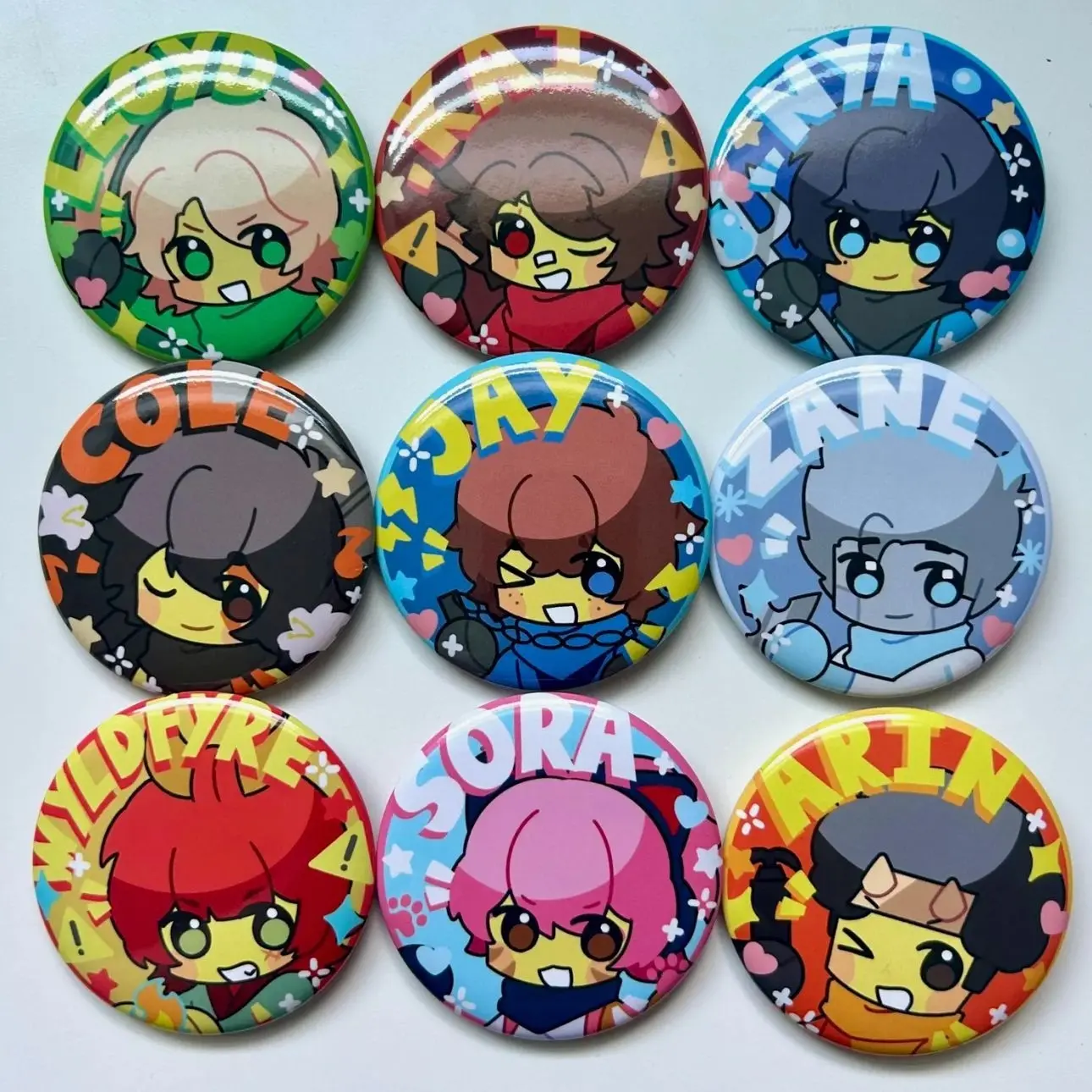 9 Styles (not combo 9) Ninja Anime Pin Buttons