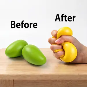 Mango Shape Squeeze Toy, Color Changing with Temperature, Stress Relief Fidget Toy for Finger Relaxation, Arm Workouts and Finger Recovery Therapy, Summervibes Daily Decompression Toy