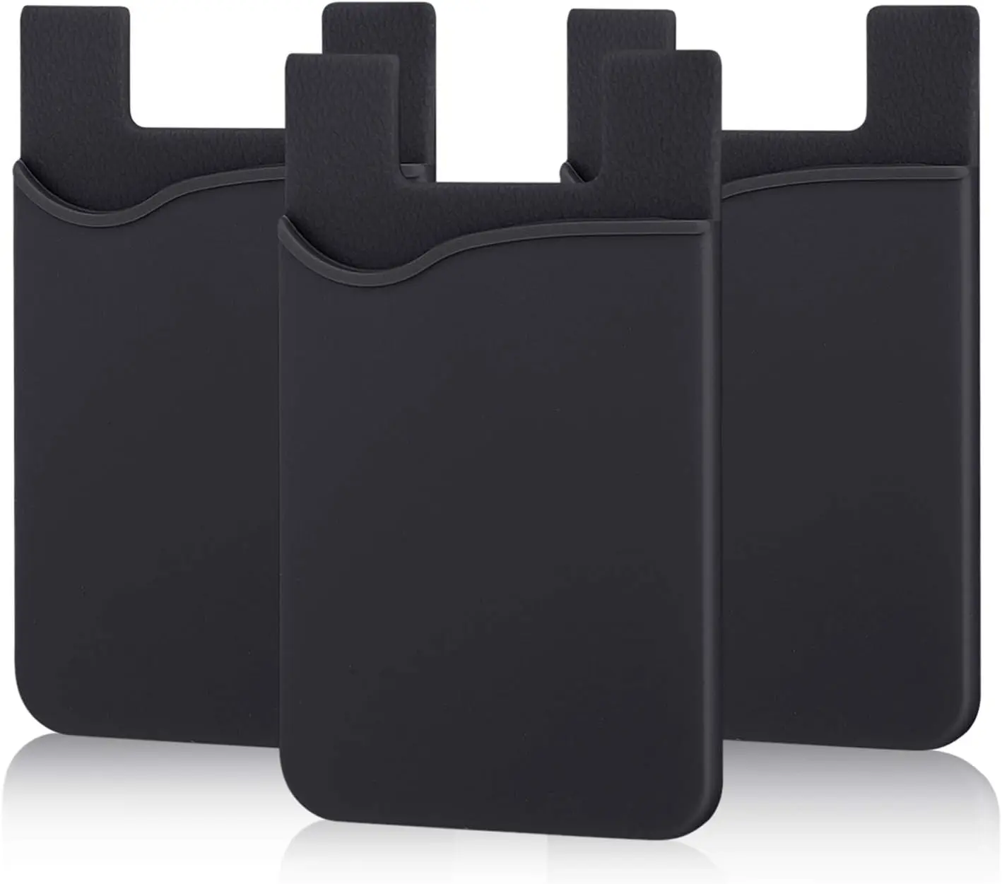 Adhesive Phone Wallet 3-Pack: Silicone Stick-On Card Holder for iPhone 16 15 14 13 12 Pro Max, Samsung Galaxy, iPad & Tablets