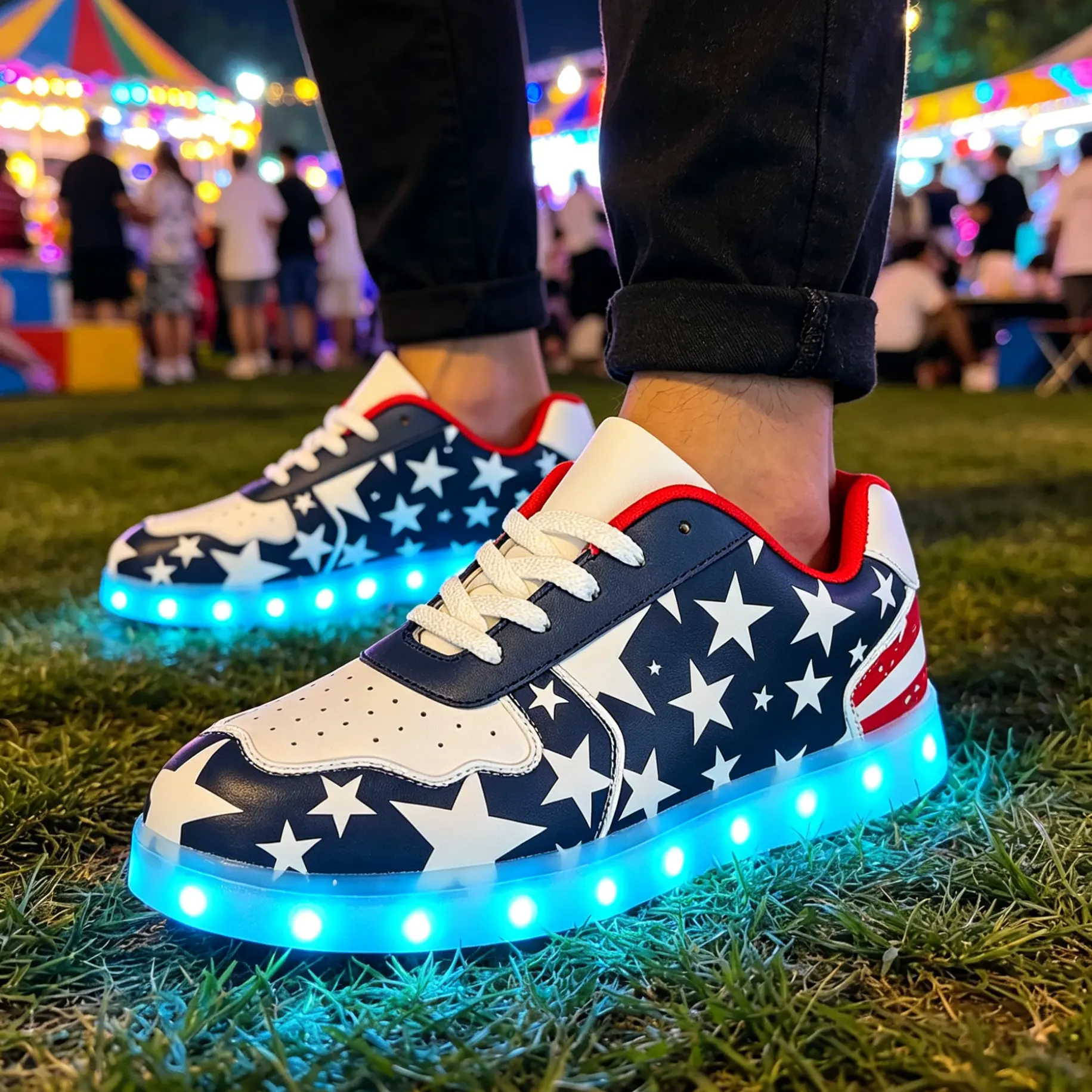 Adults Patriotic Flag Shoes for Men Women USA America Fashion Sneakers President Independence