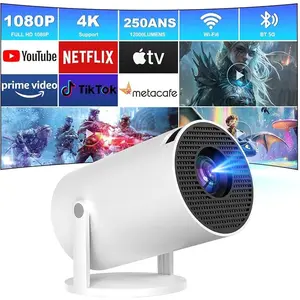 Portable 4K Outdoor Smart Projector with WiFi and Wireless Bluetooth, Smart Proyector with Android 11, Projector with apps built in, 270 °   Rotatable, Auto Keystone,35"-130" Screen,Projector 4K Ultra HD