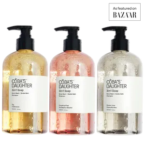 COBA'S DAUGHTER 3-in-1 Soap | Cleanse, Nourish & Soften Skin with Inulin & Seaweed Extract | 16.9 Oz Daily Moisture | Fig & Cedarwood | Grapefruit Peel & Eucalyptus | Persian Lime & Cocos Nucifera | Vegan Beauty