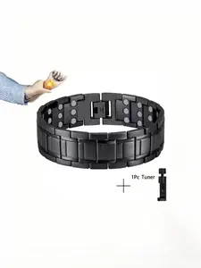 Magnetic men's bracelet, magnetic bracelet, magnet (black), bracelet set adjustable, matching ring, Exquisite bracelet