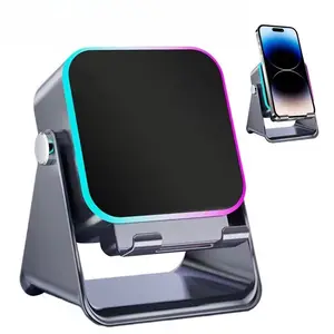 NEW 5 In 1 Auto-induction Wireless Induction Speaker 8 Mode RGB Light Phone Stand Surround Sound Portable Bluetooth Phone Holder Mother's Day gift Father's Day gift