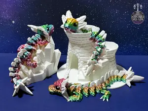 Articulated Baby Axolotl Dragon Figurine Multicolor Rainbow