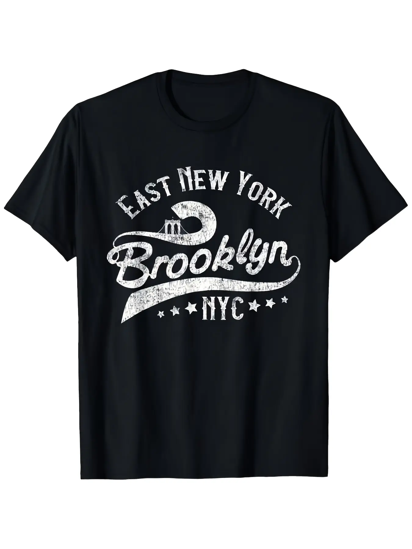 Retro Brooklyn Graphic Tee for Men And Women - Comfortable And Breathable  with EAST NEW YORK M Lettering And NYC Skyline Design Crew Neck Short Sleeve Shirt Available in Sizes S-XXXL