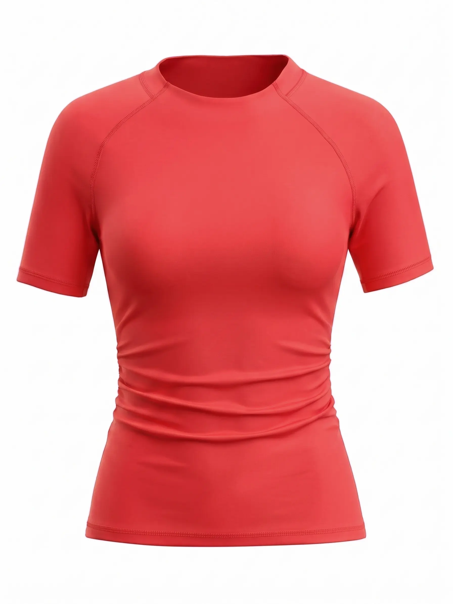 Slim Fitted High Stretch Sports T-Shirt For Ladies, Raglan Sleeve Sweat Wicking Yoga Top, Soft Flat Seam Fitness Activewear summerwins