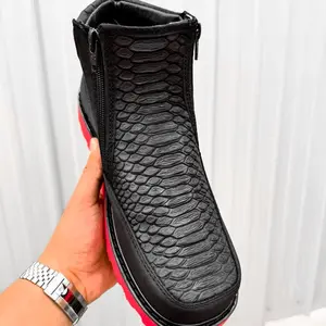 Men’s Black Python Cowboy Shoes With Ultra Light Sole