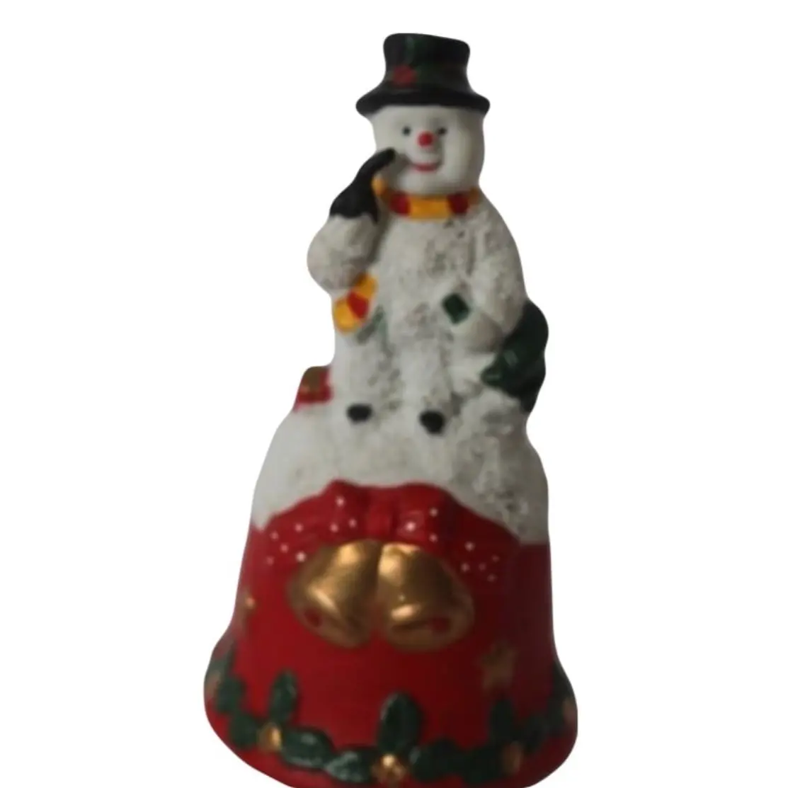 Christmas Snowman Ceramic Bell - Festive Home Decor tacky christmas decor