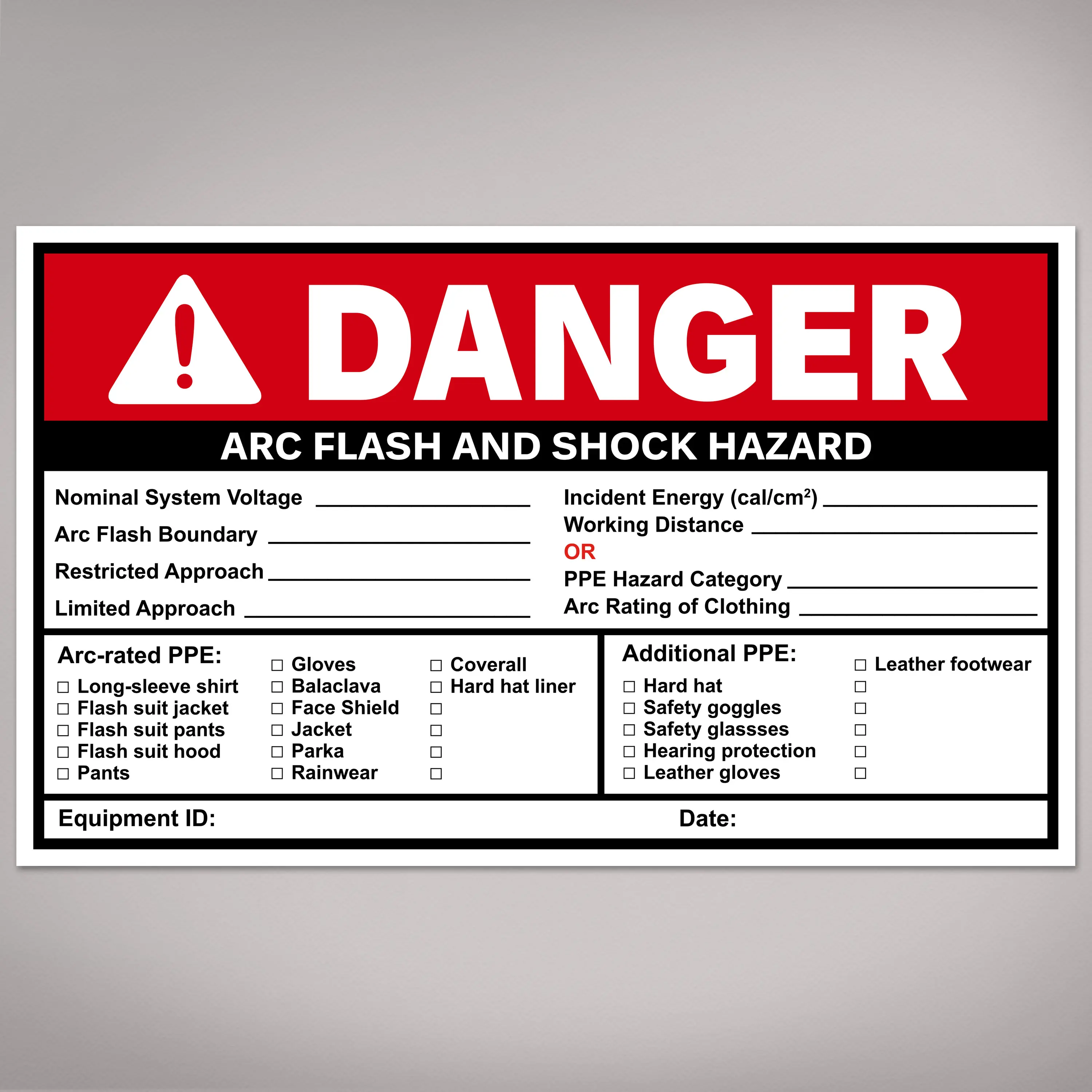 Avery Arc Flash/Shock Danger Rectangular Message Labels & Stickers - Self-Stick, Stick-On, Handwritten-Only, Waterproof, UV Resistant, Preprinted, 4.75"x7.75", 40 Warning Decal Labels, Self-Stick Labels & Stickers, Warning Sign