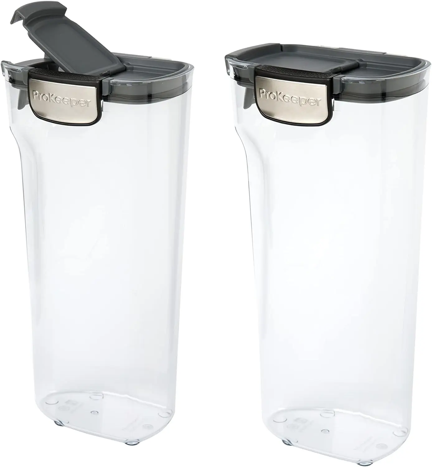 Progressive International ProKeeper+ Clear Plastic Airtight Food Baker's Kitchen Storage Organization Container Canister Set with Magnetic Accessories, 2- Piece Set (Pasta 2.4-Quart)