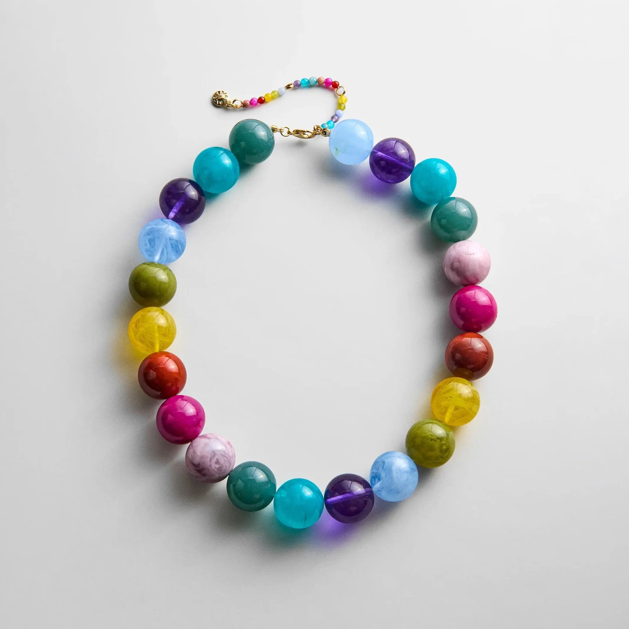 Jane Layered Colorful Beaded Necklace - 3 In Extender, Instant Outfit-Maker, Beaded Necklaces, Colorful Beaded Necklaces