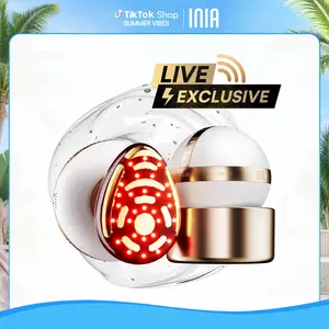 【LIVE EXCLUSIVE】INIA SPHERA At-Home RF & LED Anti-Aging Facial Device – Lift, Tighten & Sculpt with EMS Microcurrent, Red Light Therapy, Electroporation & Cryo Cooling for Firm, Glowing Skin,Mother's Day Special Gift