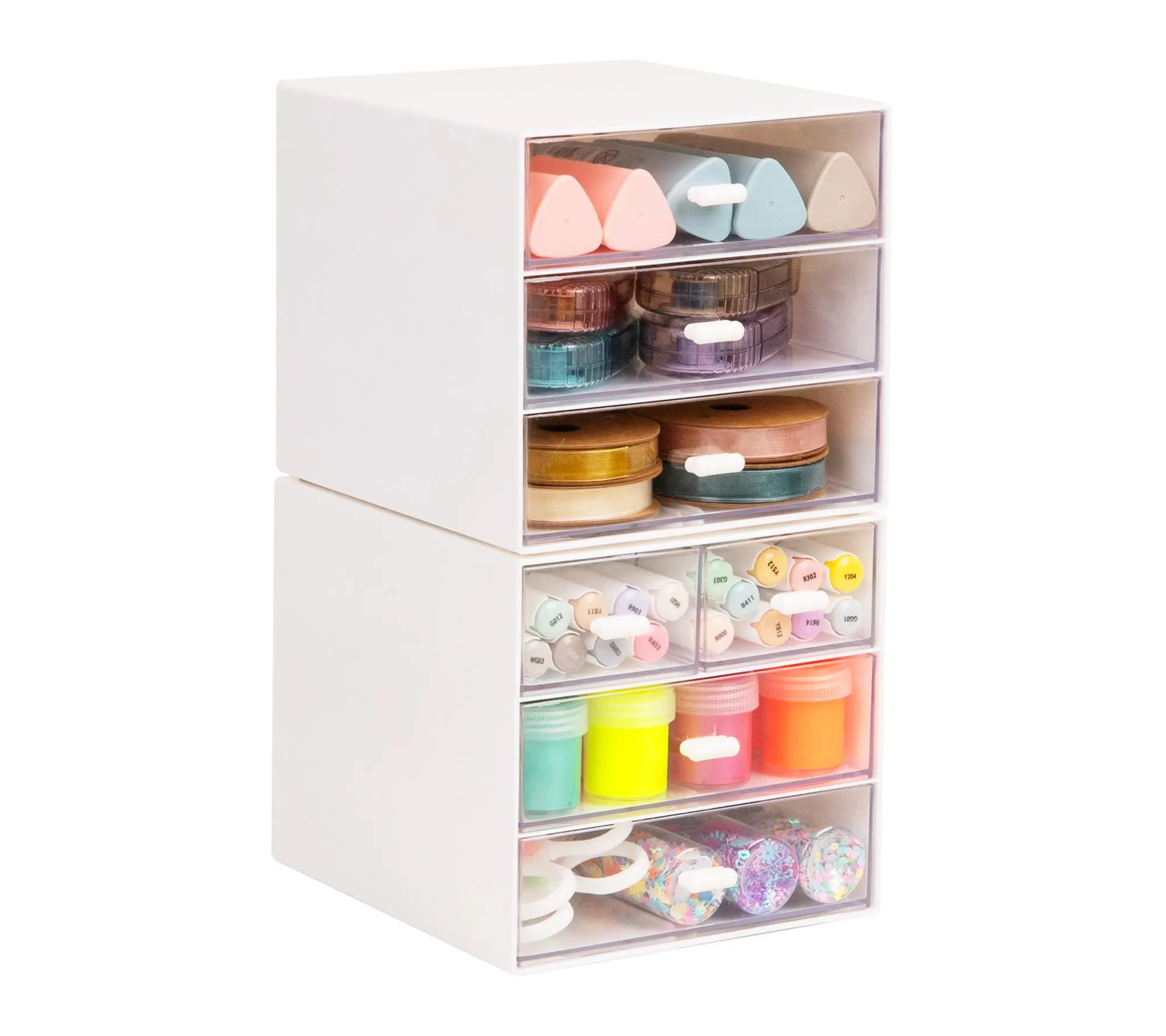 Mind Reader Stackable Craft Supply Organizer, 6 Drawer