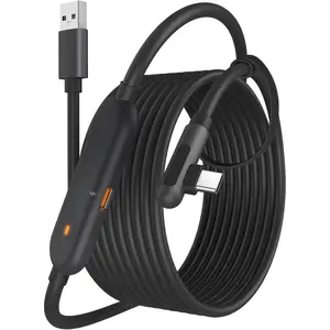 [Next-Gen Chip VR  Link  16FT Compatible with Meta 3S/3/Oculus 2/Pico 4 Accessories and PC/SteamVR, Awesome -5Gbps USB 3.0 to USB C -Black