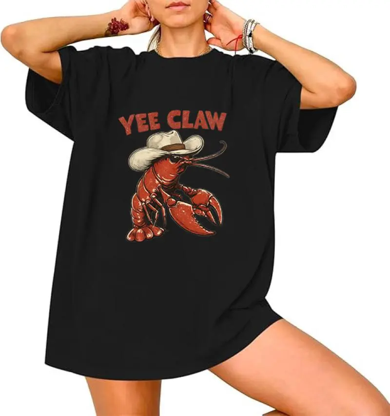 Lobster Cowboy Shirt, Trendy Yee Claw Tee, Funny Lobster Shirt