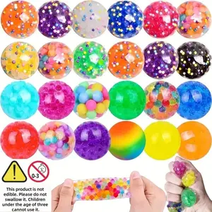 20 Mini Stress Balls 1.3 Inches, Soft Squeezable Sensory Toys for Stress Relief, Class Prizes, Party Favors for Weddings Birthdays Holidays